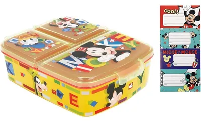 Productafbeelding van Lunchbox voor kinderen, broodtrommel met compartimenten, BPA-vrij, Mickey Mouse