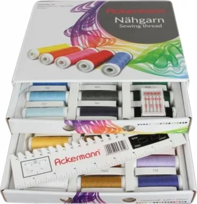 Produktbild von Ackermann Nähgarn-Set matt 36 verschiedene Farben