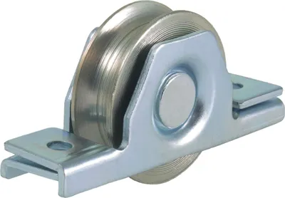 Immagine prodotto di ruota con scanalatura tonda da 50 mm nella staffa di supporto
