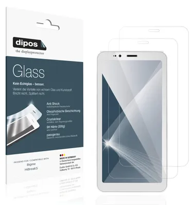 Produktbild von 2x Schutzfolie für Bigme HiBreakS - Anti-Shock 9H Folie dipos Glass Kunststoffglas