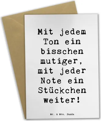 Produktbild von Mr. & Mrs. Panda babykarte Spruch Ein neues Musikinstrument lernen - Weiß - Geschenk, Melodien, osterkarte, Beileidskarte, Trost, Hoffnung, Grußkarten, weiter, Vertrauem