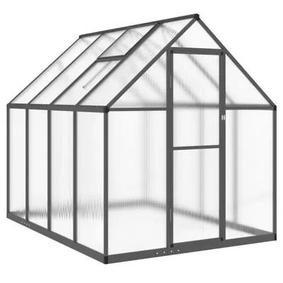 Produktbild von Gewächshaus mit Fundamentrahmen Anthrazit 224x169x195 cm Alu