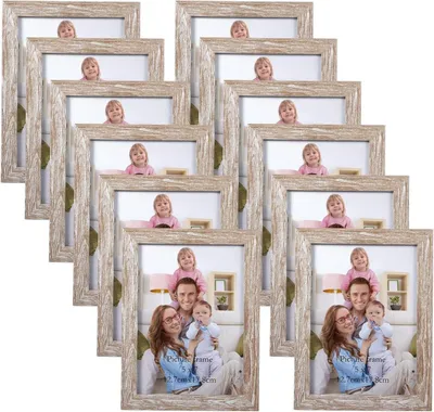 Zdjęcie produktu dla Ramka na zdjęcia zestaw 12 13x18 cm Beżowy kolaż z drewna dekoracja ścienna dekoracja stołu