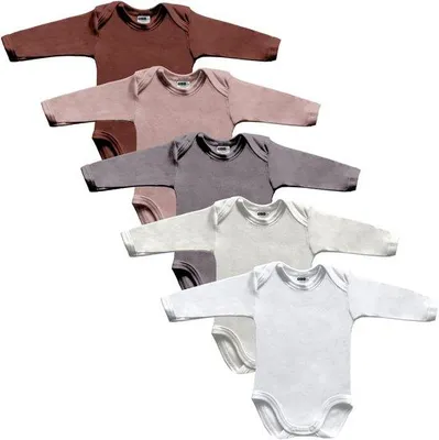 Productafbeelding van Baby bodysuit 5-pack - lange mouw - 100% katoen - schattige prints - comfortabel voor elke dag - ShopVlot