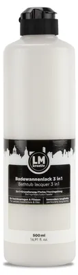 Produktbild von LM-Kreativ Badewannenlack 3in1 500 ml, Weiß wie Kalk – 2K-Lack mit Aktivator für Badewanne, Dusche, Waschbecken & Fliesen, hochdeckend