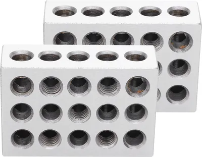 Image de 1 paire de blocs 1-2-3, 23 trous, ajustés, 0,0002 pouce, dispositif dede machine 123, précision maximale, fournitures industrielles