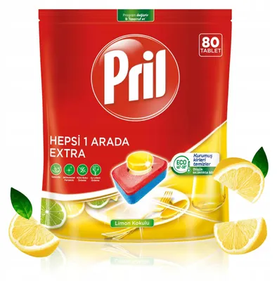 Obrázok produktu pre Tablety do umývačky riadu Pril All in One Extra Lemon 80 kusov