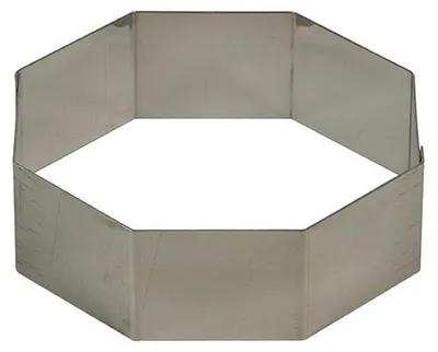 Produktbild von Achteck-Tortenring, Backrahmen 8-Eck, Dessertform, Tortenform, Edelstahl