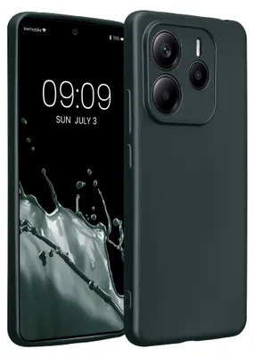 Produktbild von kwmobile Handyhülle für Xiaomi Redmi Note 14 5G (Nicht für 4G) Hülle - weiche Silikon Case metallisch schimmernd - Schutzhülle Cover - Metallic Petrol