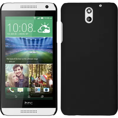 Produktbild von PhoneNatic Case kompatibel mit HTC Desire 610 - Hülle schwarz gummiert Hard-case + 2 Schutzfolien