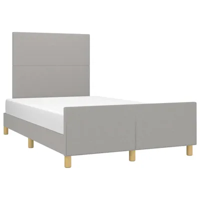 Image de Cadre de lit sans matelas gris clair 120x190 cm tissu