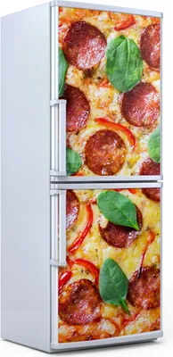 Produktbild von Kühlschrankdekoration  60x180 cm  Aufkleber auf dem Kühlschrank - Peperoni Pizza