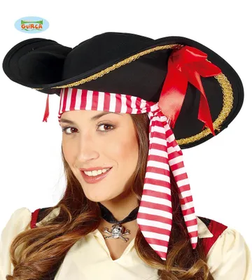 Produktbild von schwarzer Piratenhut Pirat Hut Admiral für Erwachsene