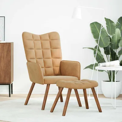 Obrázok produktu pre vidaXL Relax kreslo s taburetom Brown Velvet
