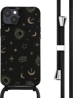 Image de imoshion Étui design en silicone avec cordon pour l'Apple iPhone 14 Plus - Noir ciel