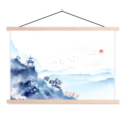 Produktbild von MuchoWow® Textilposter Malerei - Ölfarbe - Natur 60x40 cm mit holzfarbenen Rahmen - Bilder