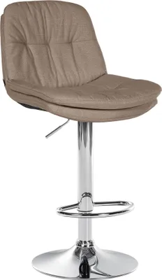 Produktbild von CLP Barhocker Laurel Stoff höhenverstellbar und drehbar taupe Material Gestell Metall in Chromoptik