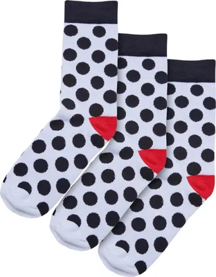 Image de Urban Classics TB6805 | Basic Polka Dot Socks 3-Pack Chaussettes unies - Couleur : White/Black - Taille : 43-46