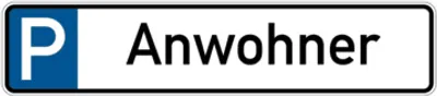 Produktbild von Dreifke® Parkplatzkennzeichen, P-Anwohner | Alu geprägt | 523x113 mm, 1 Stk