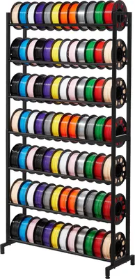 Obrázek produktu pro Stojan na filamenty VEVOR pro 3D tiskárny, 7 úrovní, držák na cívky filamentu, 840 x 320 x 1650 mm, nosnost 54,4 kg na úroveň, příslušenství pro 3D tiskárny, 3D tiskové studio, dílna, černá barva