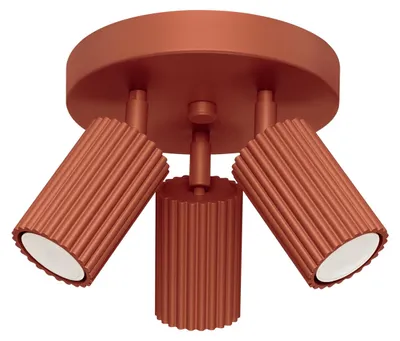 Produktbild von Plafond KARBON 3P roter Ocker 3xGU10 10W Aluminium 18x19.5x19.5cm Sollux Lighting