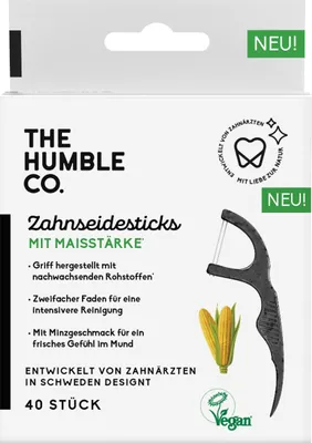 Produktbild von Humble Zahnseidesticks Pflanzenbasiert Minzgeschmack 40 Stück