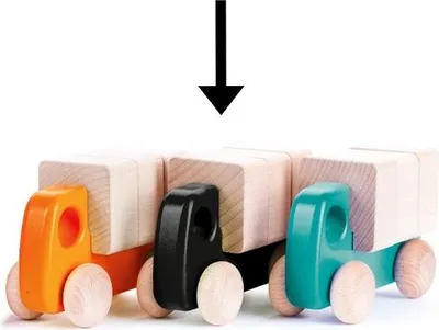Produktbild von Bajo Holz-LKW mit Bausteinen - nachhaltiges Spielzeug für Kinder