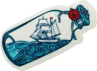 Produktbild von Recycl-Patch Meeresflasche - Aufnäher, Bügelbild, Aufbügler, Applikationen, Patches, Flicken, Zum Aufbügeln, Größe: 6,8 x 3,3 cm
