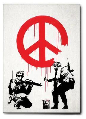 Immagine prodotto di Giallobus - Soldati - Banksy - 50L x 70l cm - Quadro - Tela Canvas Telaio Standard