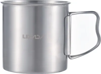 Produktbild von 300ml Doppelwandiger Trinkbecher, Campingbecher aus Edelstahl mit Klappgriff fš¹r Outdoor-Camping
