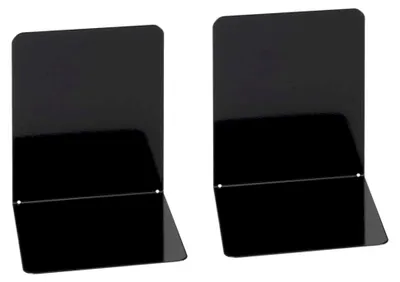Produktbild von Buchstütze aus Metall, breite Ausführung, 14 x 12 x 14 cm, 2 Stück, schwarz