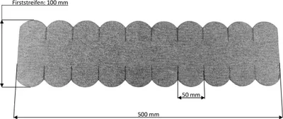 Produktbild von 1 Streifen Dachschindeln Biberschwanz (50 mm) - First grau