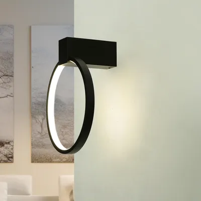 Produktbild von Wandlampe Aluminium LED 23 cm hoch Schwarz rund neutralweiß 4000 K 200 lm Modern Wandleuchte