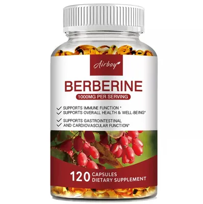 Obrázok produktu pre Berberín 1000 mg (120 kapsúl) doplnok stravy, srdce, krvný obeh, krvný tlak, trávenie, imunitný systém, cholesterol