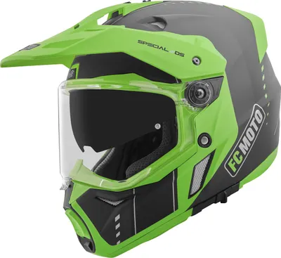 Produktbild von FC-Moto Merkur Pro Air Enduro-Helm, schwarz/grün, M
