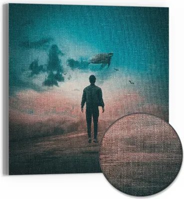 Produktbild von DEQOART Hybrid Leinwand Bild 50x50 cm 'Himmelsgleiter' Wandbild Glas flach modern