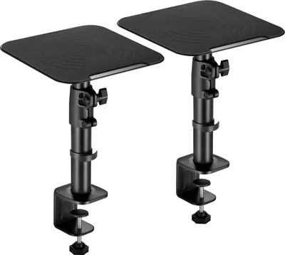 Produktbild von 2 x Universal Lautsprecher Tischhalterung - neigbar höhenverstellbar - Lautsprecherständer Boxenständer für Tisch Schreibtisch - schwarz Modell: BH7B
