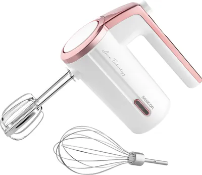 Obrázok produktu pre SENCOR SHM 9000WH BEZKÁBLOVÝ RUČNÝ ŠĽAHAČ, 3 rýchlosti, 2 chrómové metly, 1 veľká metla z nehrdzavejúcej ocele, nabíjací adaptér s káblom USB-C, batéria: 7,4 V Li-Ion, 2000 mAh