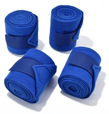 4er-Set Pferde-Polo-Bandagen, Beinschutz, Polyester, Blau