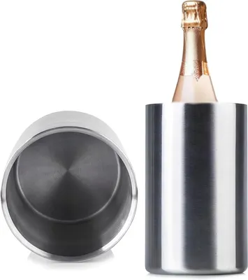 Produktbild von Doppelwandiger Weinkühler aus Edelstahl – Hochwertiger Weinkühler für den Haushalt – 1600 ml – Ø 12 × 19 cm – Champagnerkühler aus Edelstahl