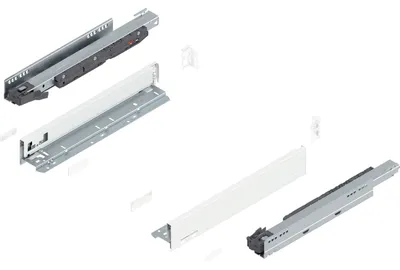 Produktbild von Blum Legrabox pure H N Schubladenschienen Set | 1 Paar 40kg 400mm | Tip On Vollauszug seidenweiß Set