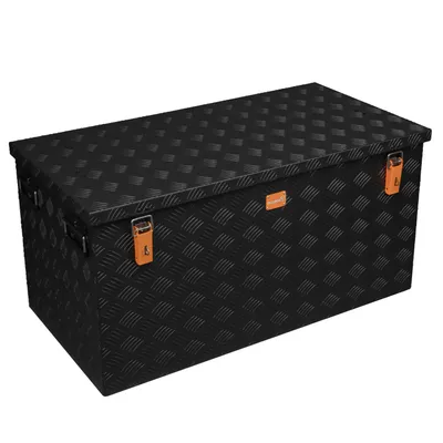Produktbild von Riffelblechbox Alubox schwarz - black - 3mm Wandstärke, 250 Liter 102,2 cm x 52,5 cm x 52,0 cm - 250 Liter