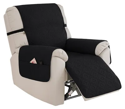 Produktbild von Sofaschutz 1 Sitzer 232x63 cm - Wasserdichter - Rutschfester Sofaüberwurf mit Seitentaschen - Möbel Schutzbezug für Sofa Wohnzimmer - Schwarz