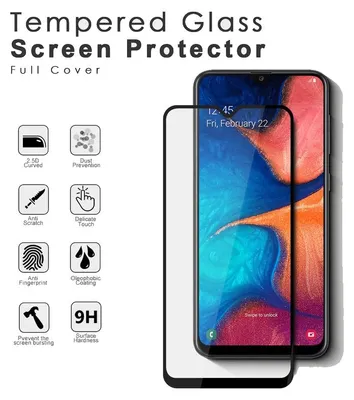Obrázok produktu pre 1-balenie Samsung A20S 2.5D silkestryckt heltäckande Ochranné sklo na displej - Tvrdené sklo 9H - Super kvalita 3D