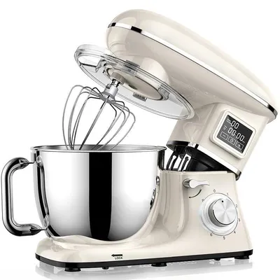 Produktbild von Küchenmaschine/Rührmaschine - HMJ02 - 1500 W - 6 Stufen - 6,2 l Schüssel - Kippkopf - 220 V - EU-Stecker - Weiß
