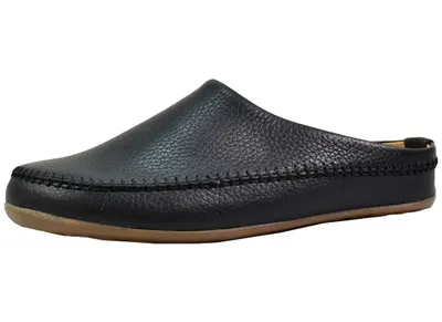Produktbild von Haflinger Damen Hausschuh Herren Leder Ziernaht Gummisohle Everest Softi 488044, Größe:44 EU, Farbe:Schwarz