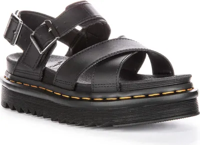 Produktbild von Dr. Martens Voss II Ziggy Sole Hydro Smooth Touch Damen Ledersandalen in Schwarz – 7 UK - 41 EU - 9 US / Black