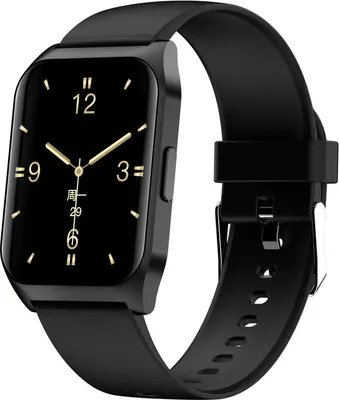 Image de E17 Smart Watch avec Make Call Portable Music Player Fitness Tracker Cardiofréquencemètre pour hommes femmes, Bracelet en caoutchouc noir