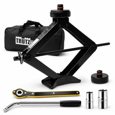 Produktbild von Scherenwagenheber für Tesla 3T 100-430 mm schwarz mit Gummipads und Werkzeugset