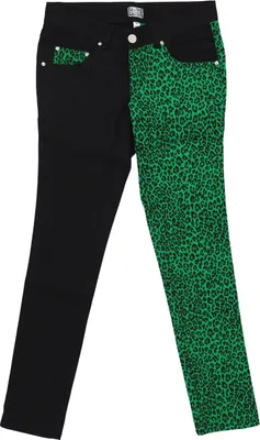 Produktbild von Rock Rag Damen Hose mit Schwarz-Grün Leo-Muster und asymmetrischer Optik